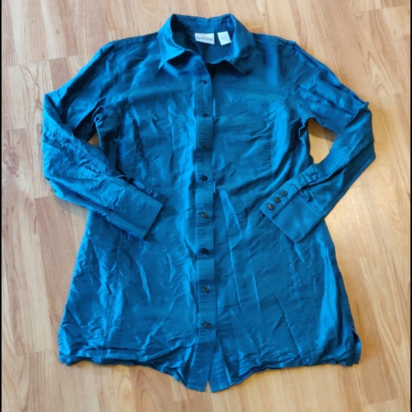 Chico's Tops - EUC Gorgeous turquoise silk blouse Chico's Size 0
